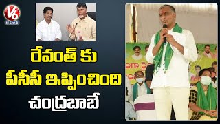 రేవంత్ కు పీసీసీ పదవి ఇప్పించింది చంద్రబాబే : Minister Harish Rao | V6 News