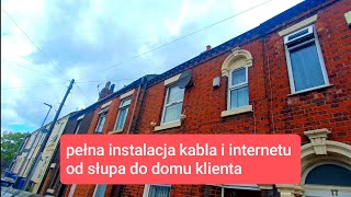 Pełna instalacja kabla do połączenia internetu od słupa do domu klienta💪#telekom #montaż #internet