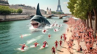 Olympics in Paris Canceled With Sudden Appearance of Huge Shark That Devours Everyone in Its Front