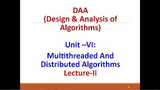 DAA (Design & Analysis of Algorithm) Unit–VI Performance measures, , Parallel loops, Race conditions