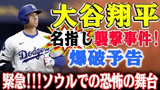 【緊急】大谷翔平名指し襲撃事件!!!!ソウルでの恐怖の舞台! 監督に卵を投げつけ、今度は大谷選手への襲撃やドームの爆破予告！日本からの送信と判明で国際問題化！