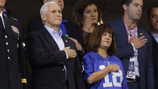 Pence leaves NFL game after players kneel for anthem