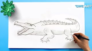 How to draw a Crocodile || Crocodile Drawing easy 🐊