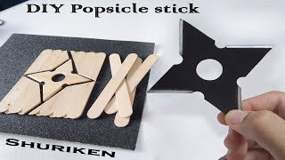 How to make NINJA STAR from POPSICLE STICKS - Shuriken