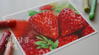 오일파스텔 | 딸기 그림 | Oil pastel | drawing | draw steawberries