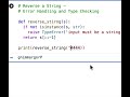 Python Program to Reverse a String - Error Handling and Type Checking