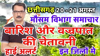 आज का छत्तीसगढ़ मौसम विभाग : Chhattisgarh weather report 20 August 2024 Raipur Weather Today