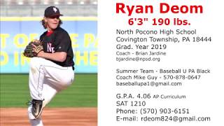 Ryan Deom - College Baseball Prospect Class of 2019 - 2017 Summer Highlights