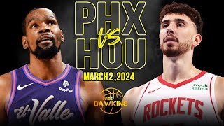 Phoenix Suns vs Houston Rockets  Game Highlights | March 2, 2024 | FreeDawkins