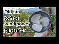 DIY Fan to Free Wind Power Generator / Lüfter als Windgenerator / Windrad