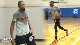 Kevin Durant Workout & Full Court 2 on 2 With Rico Hines