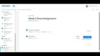 Excel for Business Intermediate 2 || Week 2 Final Assignment || Coursera