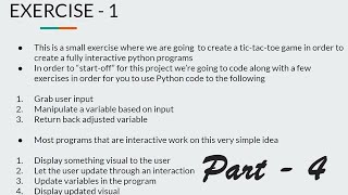 Tic Tac Toe Game using Python | Exercise - 1 | Part - 4