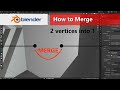 How to Join Merge 2 vertices into one Blender vertex Tutorial