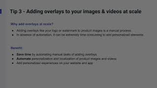 Tutorial - Adding Overlays on Images and Videos with Cloudinary at Scale