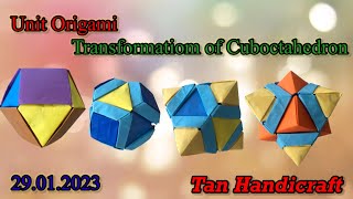 Tutorial ke 1187 - unit origami transformation of cuboctahedron to octahedron