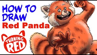 How to Draw for beginners. Drawing Red Panda from Turning Red. Mei Lee.Disney Pixar Step By Step