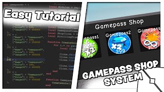 How To Make A Roblox Gui Shop For Gamepasses 2017 - how to make a shop in roblox studio