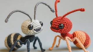 ANTS 🐜 BEAUTIFUL CUTE CROCHET IDEAS #CROCHET ANTS #WOOL #STUFFED #TOY AI MADE DESIGN IDEAS #VIDEO