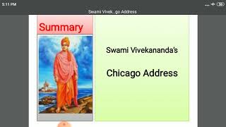 Swami Vivekananda Chicago Address