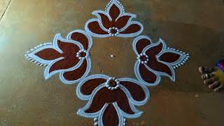 Margazhi madham 3*1flower padi kolam karthigai deepam mugguludhanurmasam muggulu