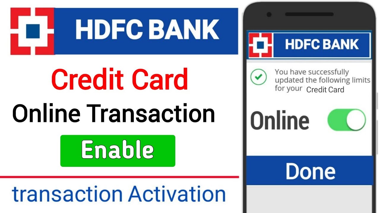 Hdfc Credit Card Online Transaction Activation - YouTube