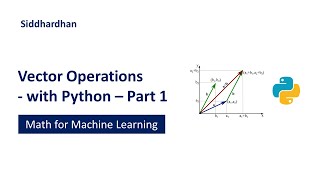 5.1.3. Vector Operations - in Python - Part 1 | Math for Machine Learning | Linear Algebra