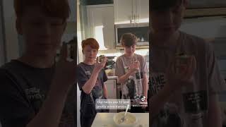 Our 12 year olds ate caviar! 😳 PT1 #Caviar #twins #newfood #weirdfoods