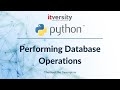 Mastering Python - Performing Database Operations - DQL – Data Query Language
