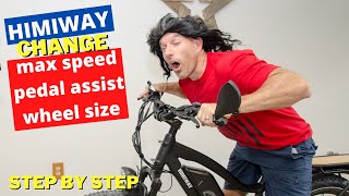 Change Himiway MAX speed, wheel size, and pedal assist