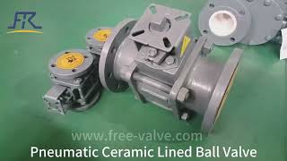 Pneumatic Flanged Ceramic Lined V notch Ball Valve for Precision control systems