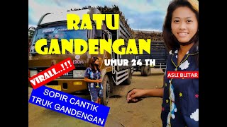 SOPIR CANTIK TRUK GANDENGAN MUAT TEBU DI PG KREBET BARU, BEAUTIFUL TRAILER TRUCK DRIVER