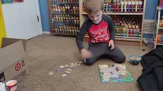 Kid Completes Sea-Monkey Jigsaw Puzzle!