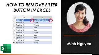 How to remove filter button in Excel