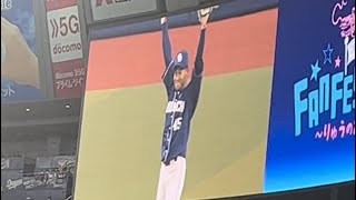 バッター根尾昂の大飛球をセンターの土田龍空が背面キャッチ😍😍#ドラゴンズ