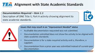 Webinar: 2023-24 Random Validation Title II, Part A - Alignment with State Academic Standards
