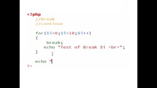 Continue & Break Statement in PHP
