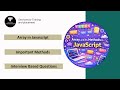 JavaScript Arrays & Array Methods | Important Interview Questions