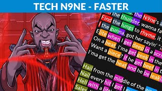 Tech N9ne's verse on Faster | Lyrics, Rhymes Highlighted