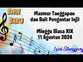 Mazmur Tanggapan||EDISI BARU || Minggu Biasa XIX || 11 Agustus 2024 || Lasri Sitanggang