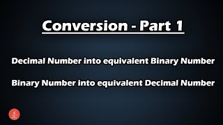 Decimal to Binary Conversion - Conversion of Numbers Part 1 || BluejCode