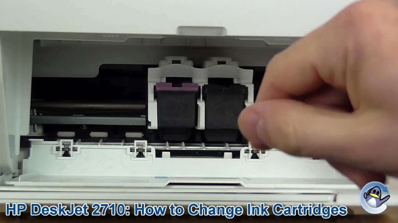 HP Deskjet 2710e: How To Change/Replace Ink Cartridges - YouTube