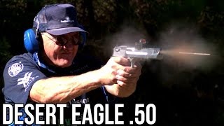DESERT EAGLE 50 CAL WORLD RECORD- 5 SHOTS IN 0.8 SECONDS in HIGH SPEED! (Jerry Miculek)