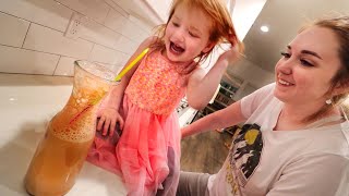 CHOCOLATE MILK EXPERIMENT!! Adley bedtime snack routine with the Family!