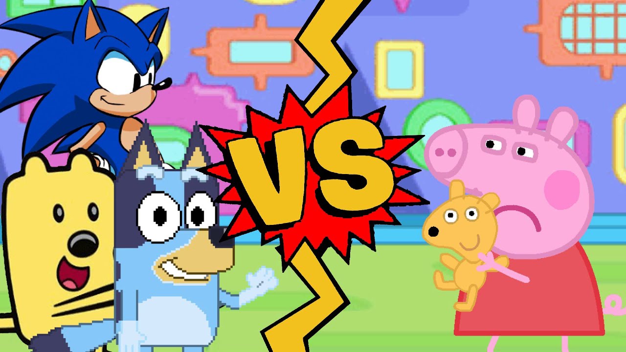 M.U.G.E.N. Battles | Sonic/Wubbzy/Bluey Vs Peppa Pig - YouTube