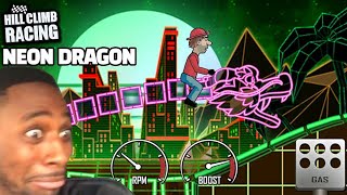 GIANT NEON DRAGON IN HILL CLIMB RACING || FUNNY MOMENTS || ❤️