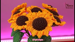 ¡Wow!💯🧶¡COMO TEJER CROCHET FLORES GIRASOLES! FACIL #crochet #knitting #handmade