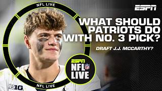 Will the Patriots trade down in the draft? + Should they draft J.J. McCarthy? NF