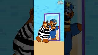 The Strange Mirror Fat Bear | Prisoner Vs Fat Herobrine Police | Funny Animation #shorts #cartoon