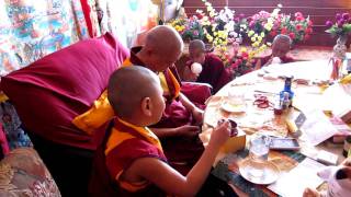 #LamaZopaRinpoche extensive offerings at Kopan with Tenzin Phuntsok Rinpoche